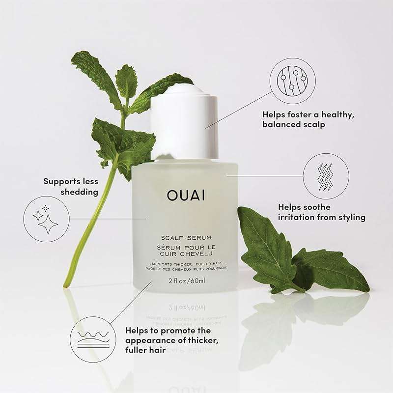 OUAI Scalp Serum - Balancing Hair Serum with Red Clover Extract, Siberian Ginseng and Peptides for Thicker and Fuller-Looking Hair - Paraben, Phthalate and Sulfate Free Scalp Care (2 Fl Oz) - Image 2