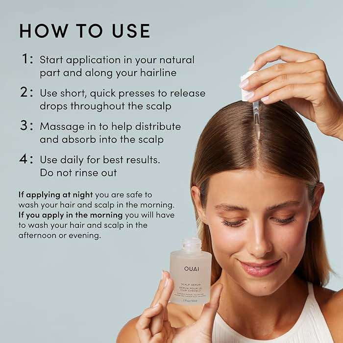 OUAI Scalp Serum - Balancing Hair Serum with Red Clover Extract, Siberian Ginseng and Peptides for Thicker and Fuller-Looking Hair - Paraben, Phthalate and Sulfate Free Scalp Care (2 Fl Oz) - Image 4