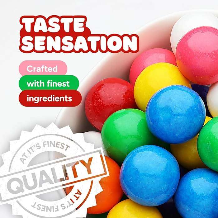 Gumballs in Jar - 1 Inch Large Gumballs - Assorted Fruit Flavored Bubble Gum - Kids Chewing Gum - Gums for Kids 9 OZ - Image 6