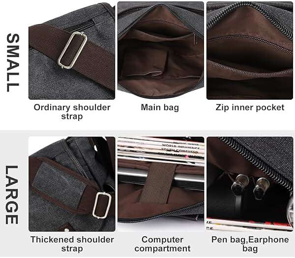 Messenger Bag Men,Waterproof Crossbody Bag,Satchel Shoulder Bag | Waterproof - Image 8