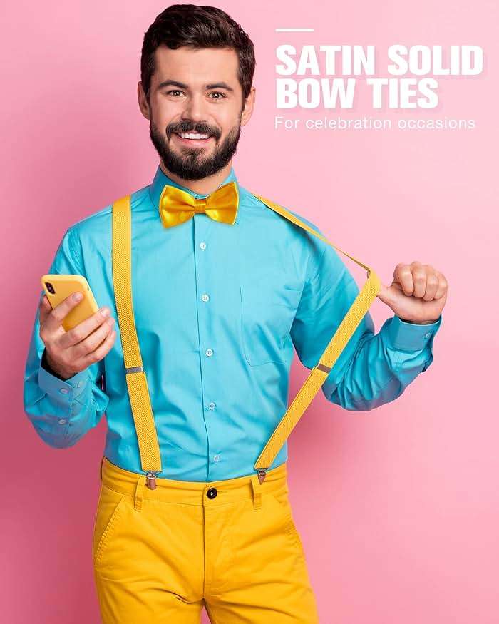 Hercicy 20 Pieces Bow Ties for Men, Formal Satin Solid Tuxedo Adjustable Length Pre Tied Bow Ties for Wedding Celebration - Image 4