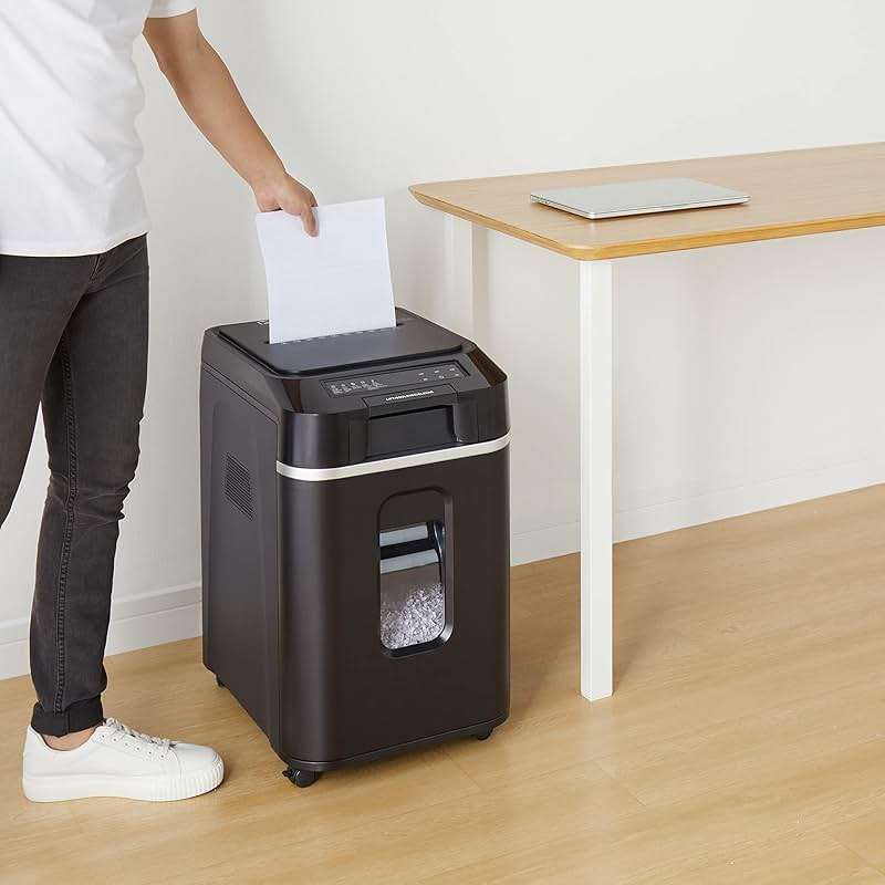 Amazon Basics 200-Sheet Auto Feed Micro Cut Paper Shredder with Pullout Basket, Black - NEW (Previously AmazonCommercial brand) - Image 2