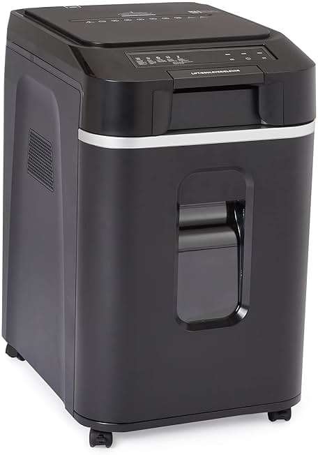 Amazon Basics 200-Sheet Auto Feed Micro Cut Paper Shredder with Pullout Basket, Black - NEW (Previously AmazonCommercial brand) - Image 4