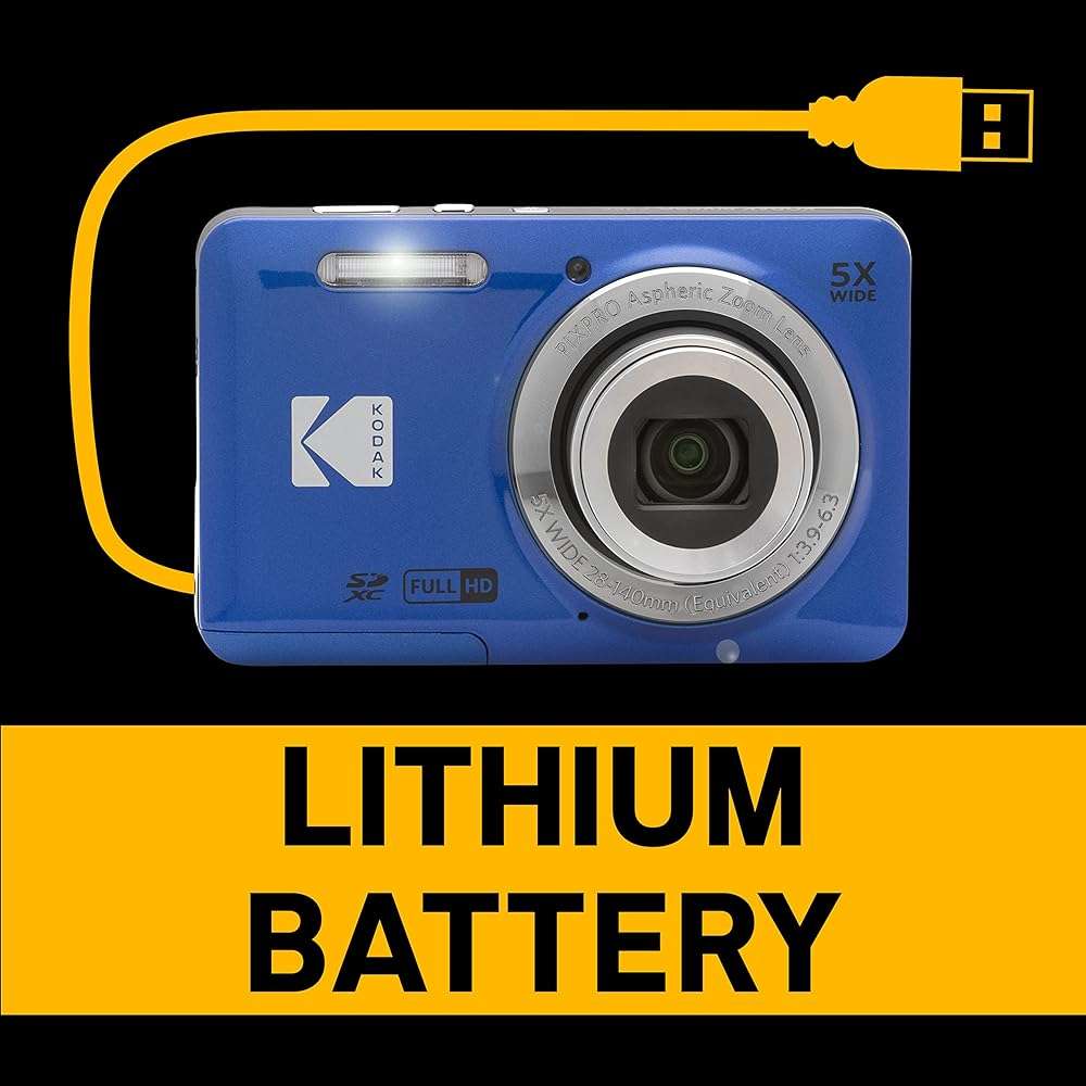Kodak PIXPRO FZ55 Digital Camera, Compact Point & Shoot with 16MP Sensor, 5X Optical Zoom, 28mm Wide Angle, 1080p Video, Blue - Image 6