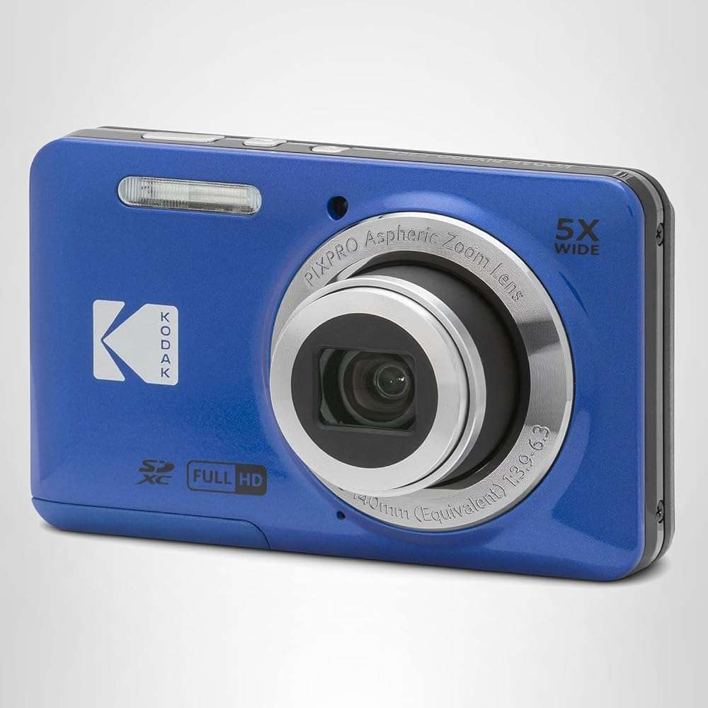 Kodak PIXPRO FZ55 Digital Camera, Compact Point & Shoot with 16MP Sensor, 5X Optical Zoom, 28mm Wide Angle, 1080p Video, Blue - Image 7