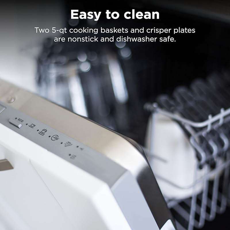 Ninja DZ550 Foodi 10 Quart 6-in-1 DualZone Smart XL Air Fryer with 2 Independent Baskets, Smart Cook Thermometer for Perfect Doneness, Match Cook and Smart Finish to Roast, Dehydrate and More, Black - Image 6