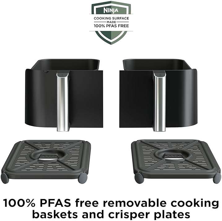 Ninja DZ550 Foodi 10 Quart 6-in-1 DualZone Smart XL Air Fryer with 2 Independent Baskets, Smart Cook Thermometer for Perfect Doneness, Match Cook and Smart Finish to Roast, Dehydrate and More, Black - Image 7
