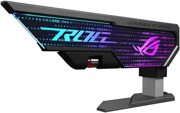 ASUS ROG Herculx GPU Anti-Sag Holder, Solid Zinc Alloy Construction, Easy Toolless Installation, Included Spirit Level, Adjustable Height, Wide Compatibility, Aura Sync RGB, 2 Year Warranty - Image 2