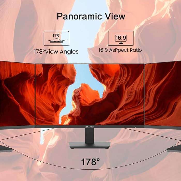 SANSUI Monitor 24 Inch 100Hz PC Monitor, HDMI VGA Ports VESA Mount, FHD Computer Monitor Ultra-Slim Ergonomic Tilt Eye Care for Home Office (ES-24F2, HDMI Cable Included) - Image 5