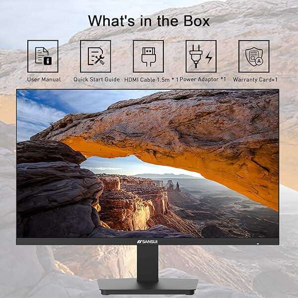 SANSUI Monitor 24 Inch 100Hz PC Monitor, HDMI VGA Ports VESA Mount, FHD Computer Monitor Ultra-Slim Ergonomic Tilt Eye Care for Home Office (ES-24F2, HDMI Cable Included) - Image 6