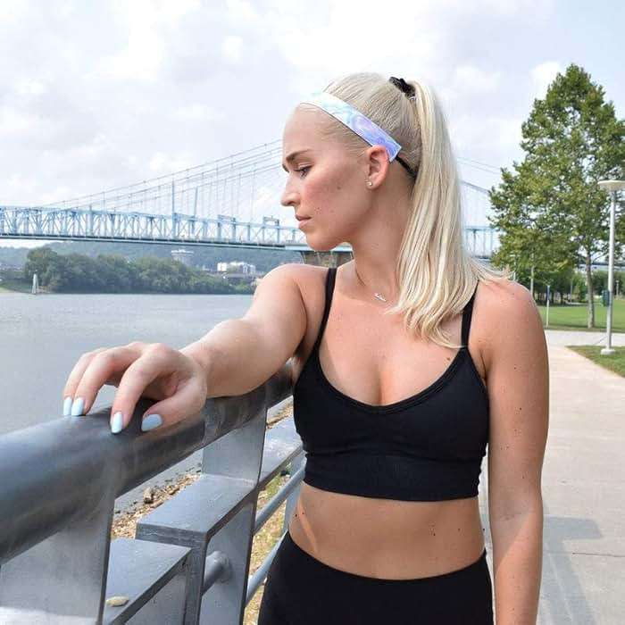 Sweaty Bands Womens Girls Headband - Non-Slip Velvet-Lined Sports Hairband - Holographic Pastels 1 Inch - Image 2