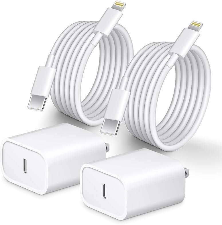 Phone 14 13 12 Fast Charger [MFi Certified] 10FT Type C Charger 2 Pack 20W USB C Charging Block with Fast Charging Cable for Phone 14/14 Pro/13/13Pro Max/12/12 Pro Max/11/XS/XR/X/8Plus - Image 1