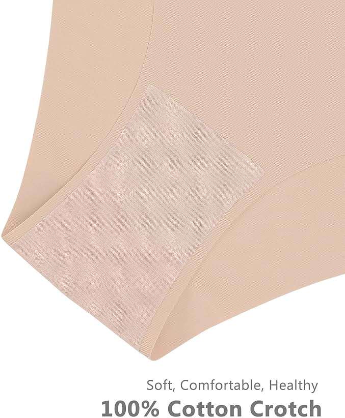 SHARICCA Women Seamless Cheeky Bikini No Show Panties Ladies Invisible Breathable Briefs Soft Stretch Underwear Multi Pack - Image 4