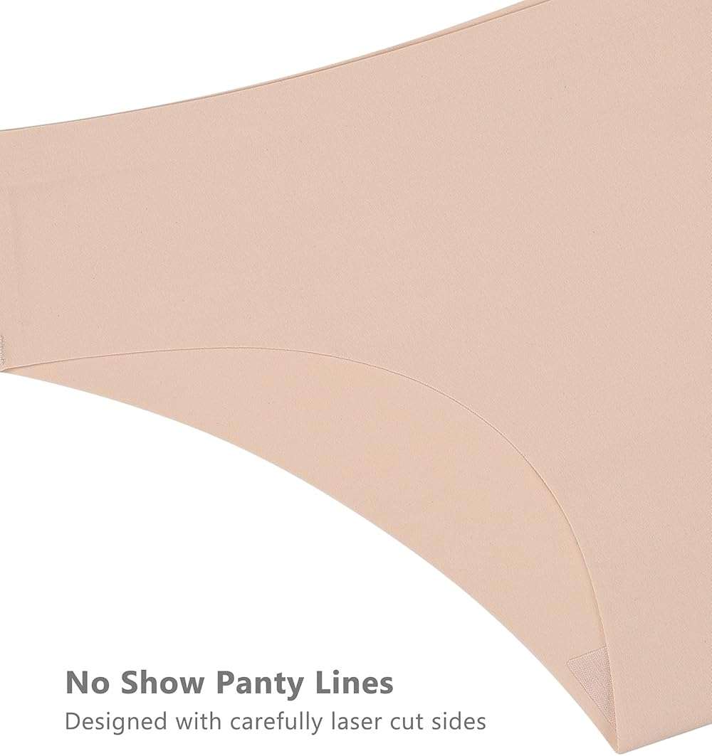 SHARICCA Women Seamless Cheeky Bikini No Show Panties Ladies Invisible Breathable Briefs Soft Stretch Underwear Multi Pack - Image 5