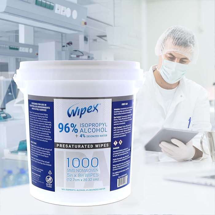 Wipex 96% Isopropyl Alcohol Wipes Electronic Wipes - Cleanrooms, Lab Alcohol Wipes, Electronic Cleaning Wipes for Sensitive Equipment, SMS Cloth Economy-Size (2 pack, 2000 wipes) - Image 5