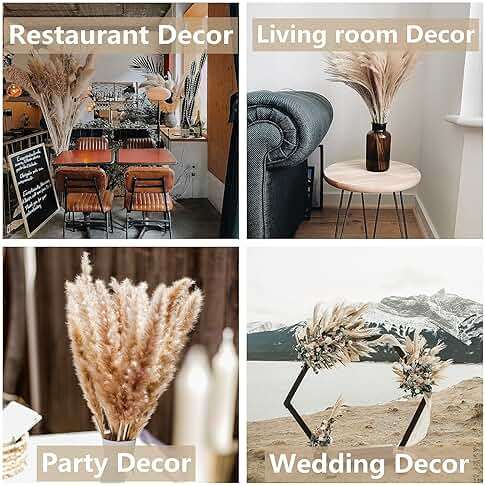 110 PCS Dried Pampas Grass Bouquet, Boho Table Decor, Bunny Tails Dried Flowers, Brown Pompas, White Pampas Grass for Wedding, Home, Rustic Party, Baby Shower Decorations - Image 7