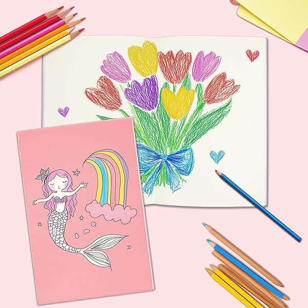 DWIYITTN 24 Pack Blank Books for Kids - 5.5"x 8.3", 60 Pages - Small Journals Bulk, Girls Notebooks for Drawing & Writing, Sketchbooks w/Colorful Soft Cover, Unlined Paper, A5 Travel Size - Image 4