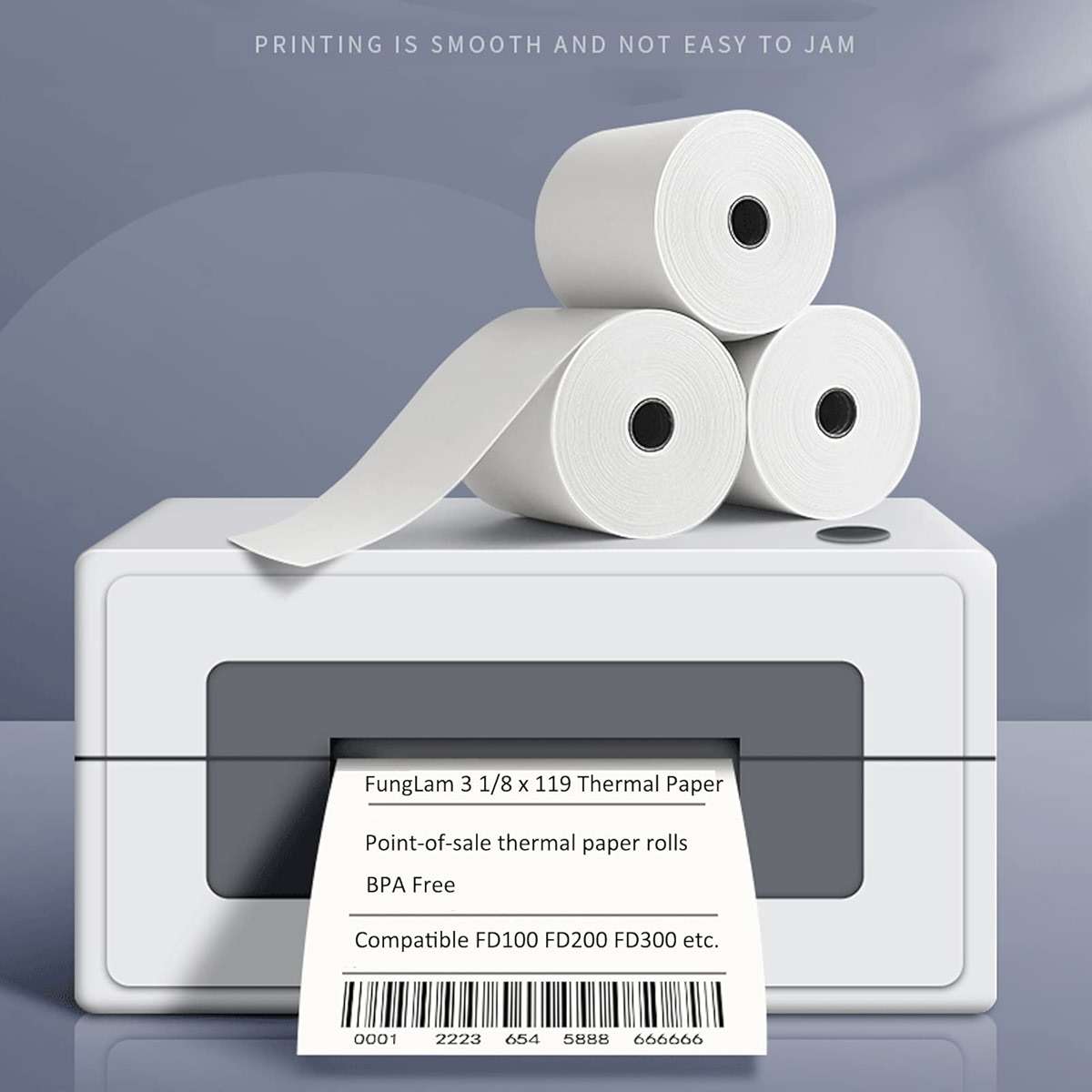 FungLam Thermal Receipt Paper Rolls, 3-1/8" x 119', 10 Rolls per Case, Crisp, Clear Images, Red End-of-Warning Signal, POS/Cash Register Paper - Image 3
