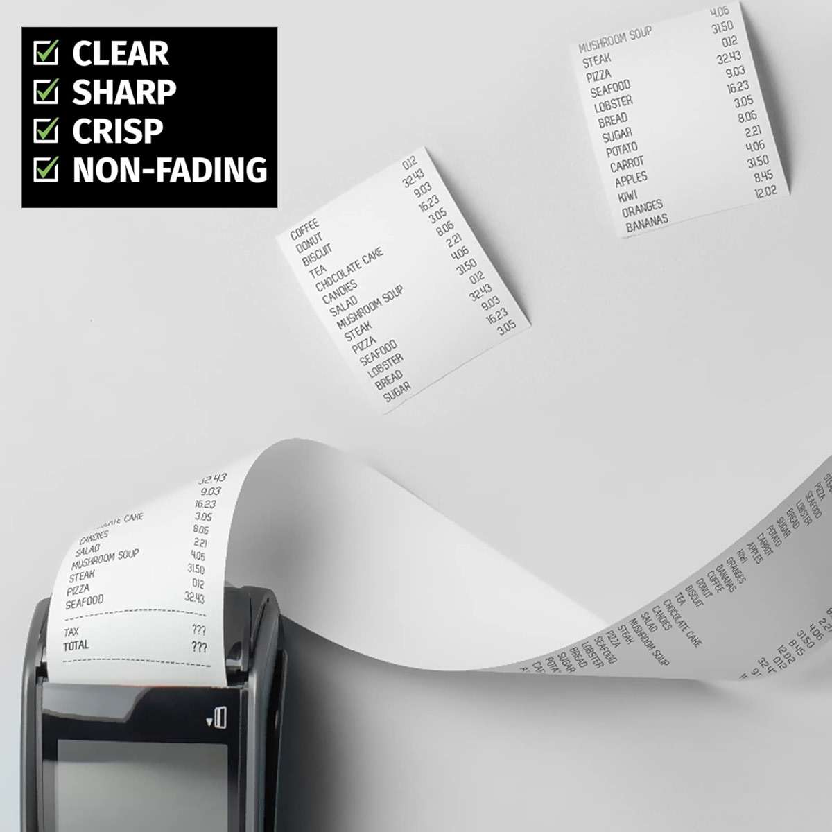 FungLam Thermal Receipt Paper Rolls, 3-1/8" x 119', 10 Rolls per Case, Crisp, Clear Images, Red End-of-Warning Signal, POS/Cash Register Paper - Image 4