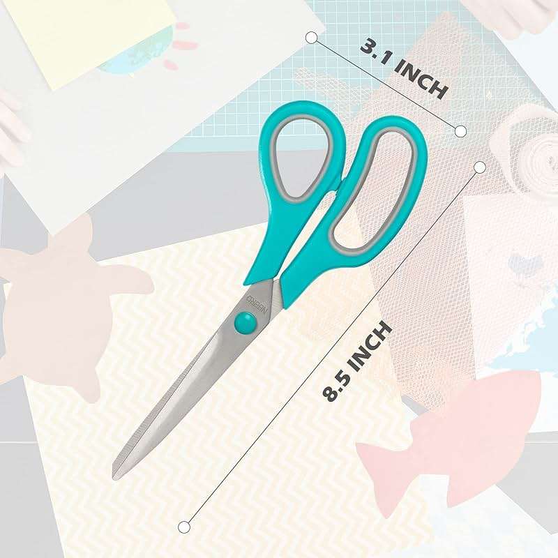 Scissors All Purpose,8.5'' Scissors for office Bulk 3-Pack Stainless Steel Sharp for Home School Sewing Fabric Craft Supplies - Image 2