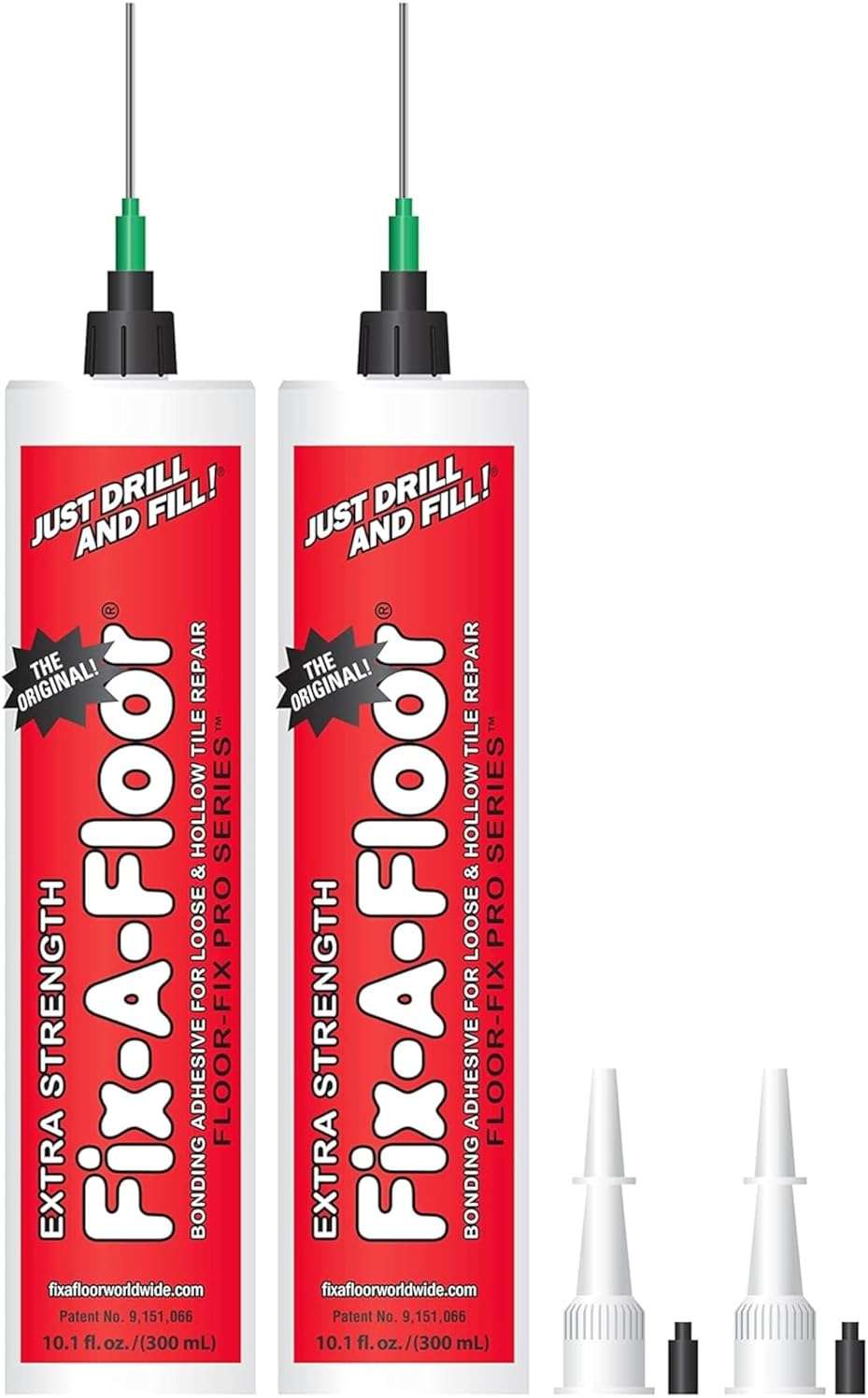 The Original Fix-A-Floor Loose Tile Repair Adhesive PRO Pack! Includes a Micro Syringe Injector and Two Drill Bits -Tile, Porcelain, Ceramic, Marble, Stone, Wood Floor. Pack of 2 - Image 1