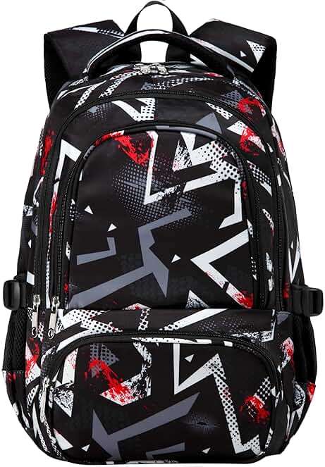 BLUEFAIRY Kids Backpacks for Boys Girls 17 Inch Elementary Primary Middle School Bookbags with Laptop Compartment Back to School Bags for Childs Age 6-8 Mochilas Escolares para Niños Niñas Dark Black - Image 1