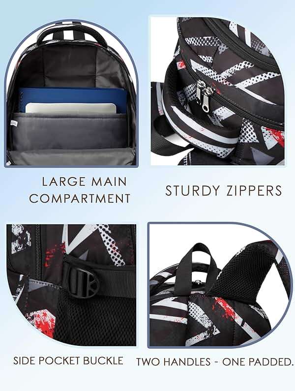 BLUEFAIRY Kids Backpacks for Boys Girls 17 Inch Elementary Primary Middle School Bookbags with Laptop Compartment Back to School Bags for Childs Age 6-8 Mochilas Escolares para Niños Niñas Dark Black - Image 3