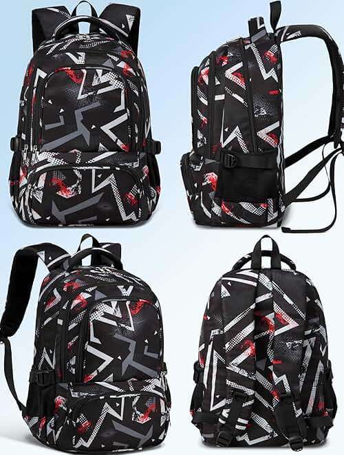 BLUEFAIRY Kids Backpacks for Boys Girls 17 Inch Elementary Primary Middle School Bookbags with Laptop Compartment Back to School Bags for Childs Age 6-8 Mochilas Escolares para Niños Niñas Dark Black - Image 9