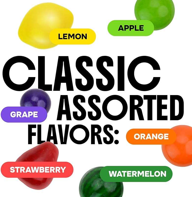 Chewing Gum for Kids - 2 Inch Jumbo Bubble Gum - 6 Pcs Mega Fruit Shaped Gumballs - Assorted Fruit Flavored Gums - Image 3
