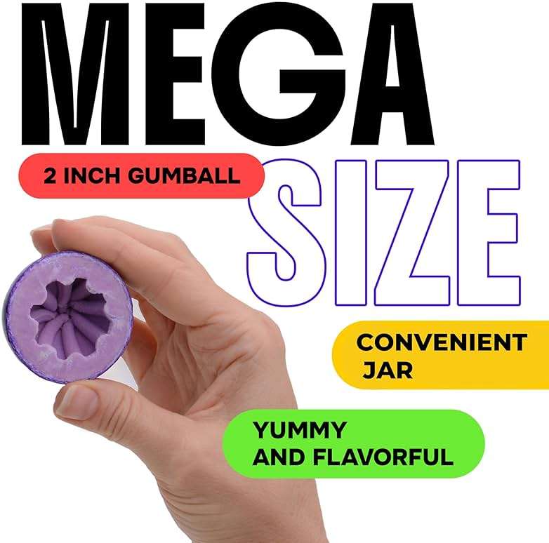 Chewing Gum for Kids - 2 Inch Jumbo Bubble Gum - 6 Pcs Mega Fruit Shaped Gumballs - Assorted Fruit Flavored Gums - Image 5