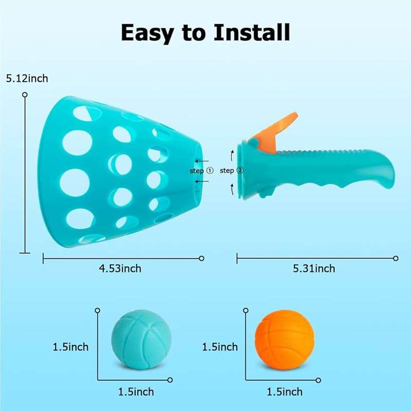 punkdog Pop and Catch Ball Game with 24 Balls and 4 Catch Launcher Baskets - Outdoor Indoor Game Activities, Christmas Easter Gift Beach Sport Summer Beach Toys for Kids Ages 4 5 6 7 8 10 12+ - Image 3