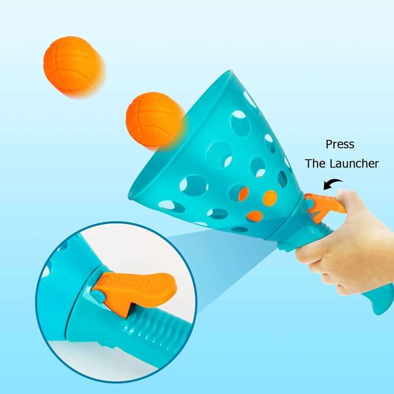 punkdog Pop and Catch Ball Game with 24 Balls and 4 Catch Launcher Baskets - Outdoor Indoor Game Activities, Christmas Easter Gift Beach Sport Summer Beach Toys for Kids Ages 4 5 6 7 8 10 12+ - Image 4
