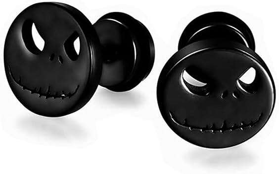 12 Pairs Earrings for Men Punk Mens Earrings Stainless Steel Black Silver Earrings Cool Flatback Screw Skull Stud Earrings for Eboys… - Image 5