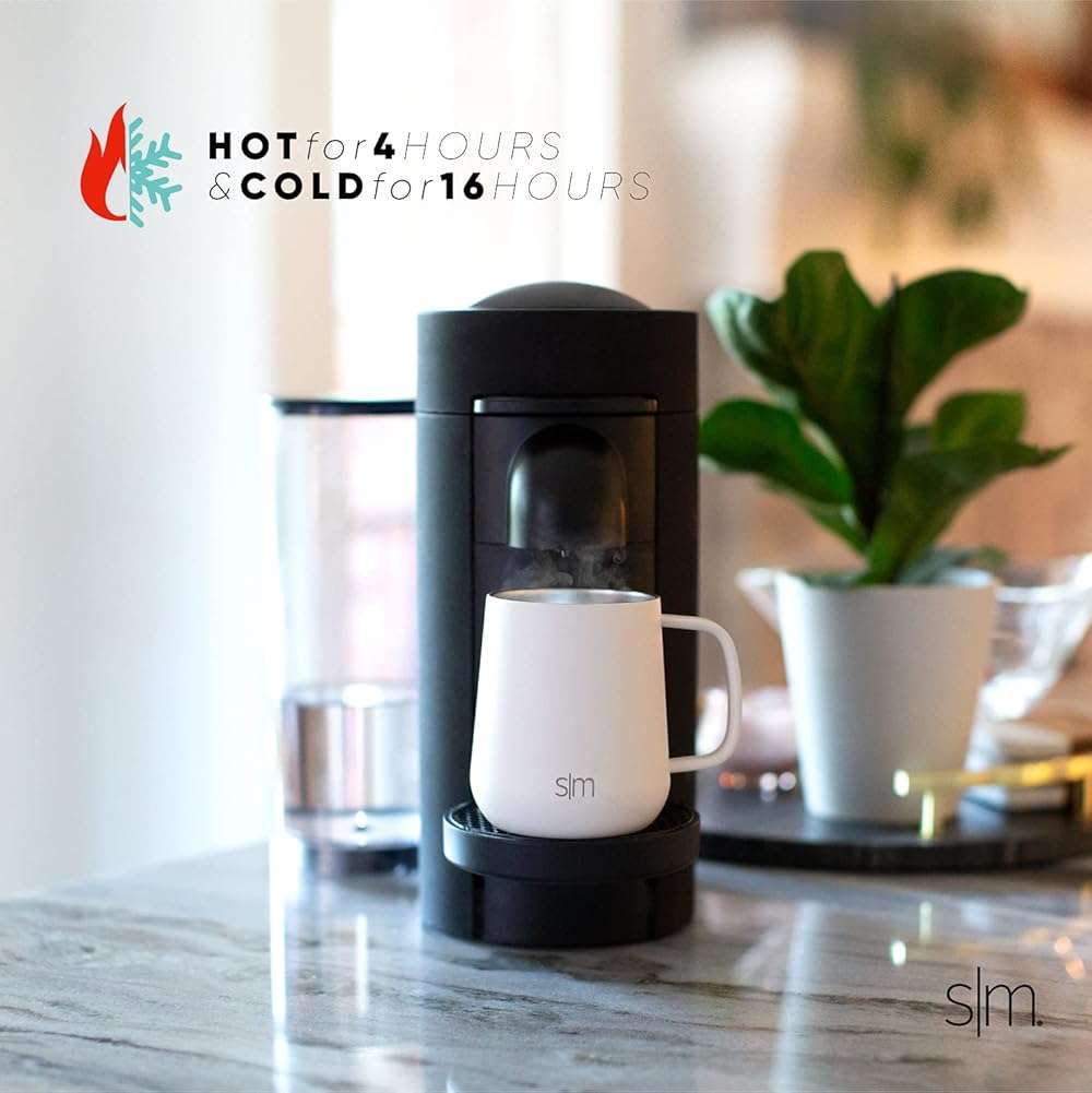 Simple Modern Voyager Signature Mug | Travel Coffee Tumbler with 360° Lid and Handle | Ceramic-Lined Insulated Stainless Steel Iced Cold Brew Cup | 12oz, Sea Glass Sage - Image 4