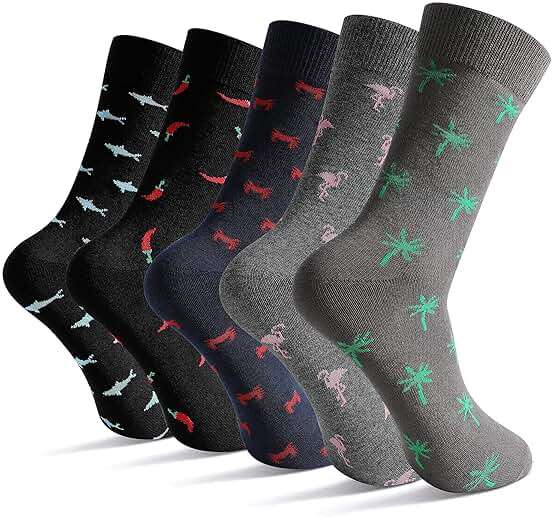 GLENMEARL Mens Dress Socks 10 Pack Funny Combed Cotton Dress Socks for Men - Fun Patterned Colorful Novelty Funny Socks - Image 2