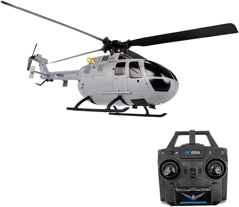 GoolRC C186 Remote Control Helicopter Remote Control Drone Single Propeller Without Ailerons 6-axis Gyro Stabilization Remote Control Airplane Altitude Hold s Adults Gray - Image 1