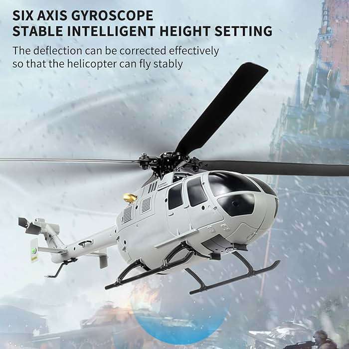 GoolRC C186 Remote Control Helicopter Remote Control Drone Single Propeller Without Ailerons 6-axis Gyro Stabilization Remote Control Airplane Altitude Hold s Adults Gray - Image 2