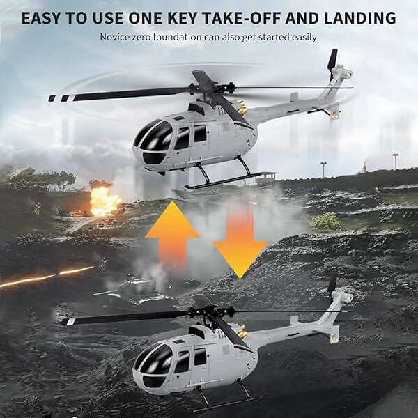 GoolRC C186 Remote Control Helicopter Remote Control Drone Single Propeller Without Ailerons 6-axis Gyro Stabilization Remote Control Airplane Altitude Hold s Adults Gray - Image 3
