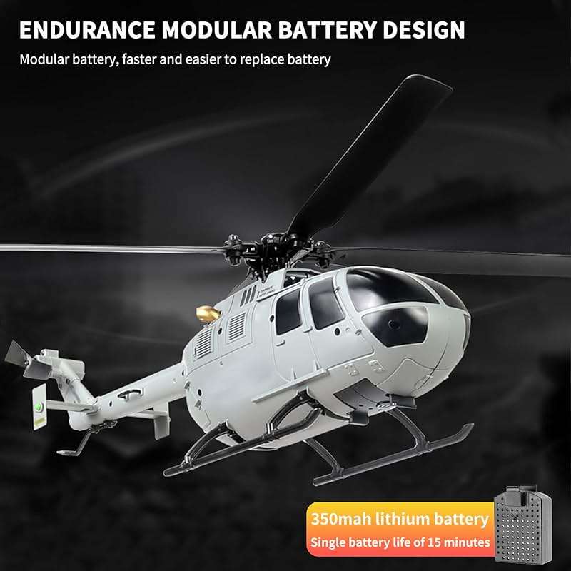GoolRC C186 Remote Control Helicopter Remote Control Drone Single Propeller Without Ailerons 6-axis Gyro Stabilization Remote Control Airplane Altitude Hold s Adults Gray - Image 7