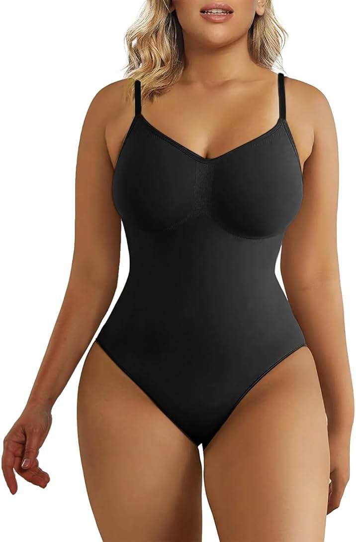SHAPERX Women's Seamless Shapewear Bodysuit Tummy Control Body Shaper Waist Snatching Body Suit - Image 2