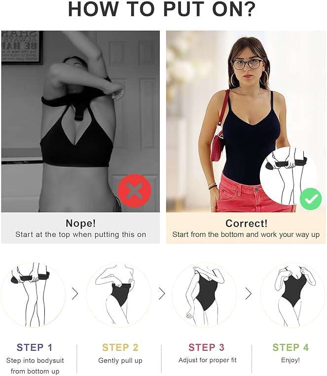 SHAPERX Women's Seamless Shapewear Bodysuit Tummy Control Body Shaper Waist Snatching Body Suit - Image 6