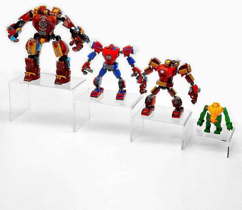 Cerpourt 8Pcs Acrylic Display Risers(6",5",4" 3") Clear Product Stand,Cupcakes Holder Dessert Display Transparent Showcase Stands, Candy Bar Risers, Acrylic Lifts Display for Figures - Image 7
