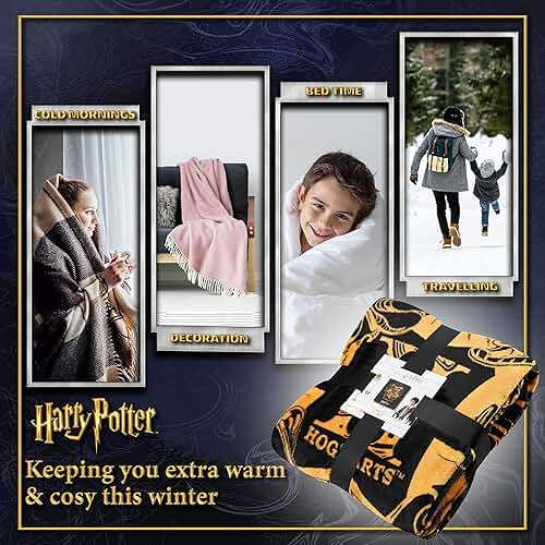 Harry Potter Fleece Throw Blanket Soft Cozy Bed Blanket Hogwarts Bedroom Decor Plush Comforter 59" x 51" for Bedroom Travel Gifts for Kids - Image 6