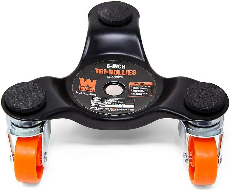 WEN DL6165 6-Inch 165-Pound Capacity Furniture Moving Tri-Dolly 4 Set (1 Pack) , Black - Image 2