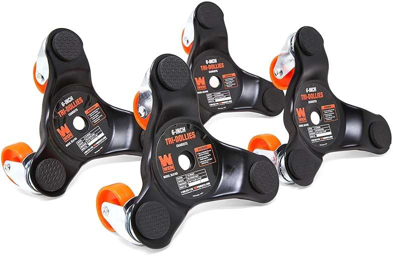 WEN DL6165 6-Inch 165-Pound Capacity Furniture Moving Tri-Dolly 4 Set (1 Pack) , Black - Image 4