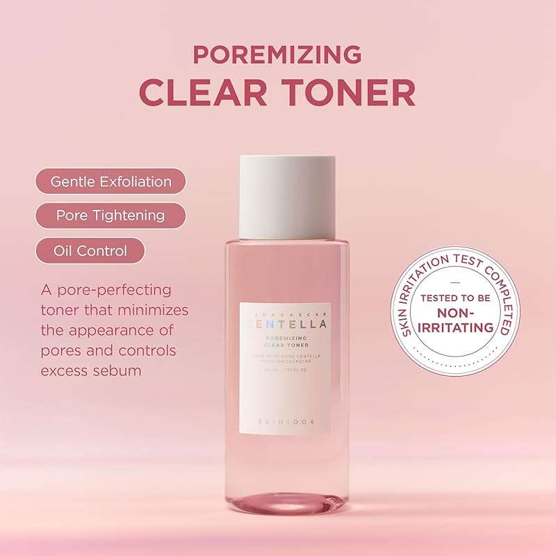 SKIN1004 Poremizing Clear Toner 7.10 fl.oz, 210ml, Korean Face Toner with Himalayan Pink Salt & Madagascar Centella, Facial Toner for Pore Care & Oil Balance, Hydrating Essence, Korean Skin Care - Image 2