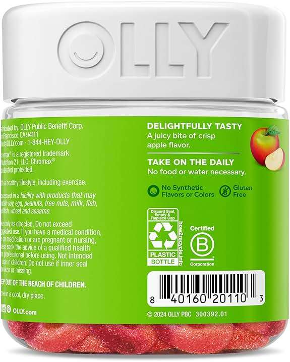 OLLY Metabolism Gummy Rings, Apple Cider Vinegar, Vitamin B12, Chromium, Energy and Digestive Health, Chewable Supplement, Apple Flavor - 30 Count - Image 9