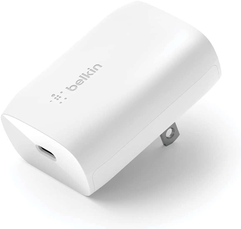 Belkin USB C Charger Block 30W, Fast Charging - iPhone 17, Air, Pro, Pro Max, Samsung Galaxy S25, iPad, AirPods, Apple Watch, Nintendo Switch 2 & More - White - Image 1