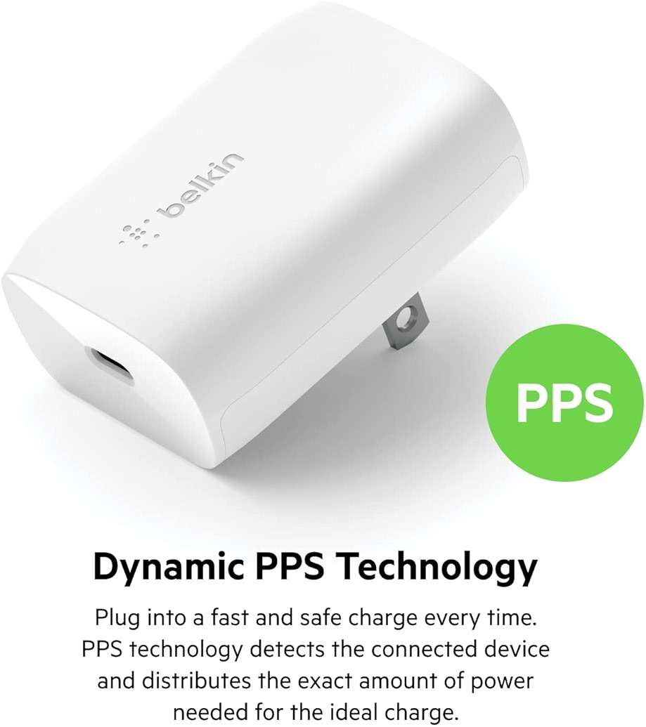 Belkin USB C Charger Block 30W, Fast Charging - iPhone 17, Air, Pro, Pro Max, Samsung Galaxy S25, iPad, AirPods, Apple Watch, Nintendo Switch 2 & More - White - Image 4