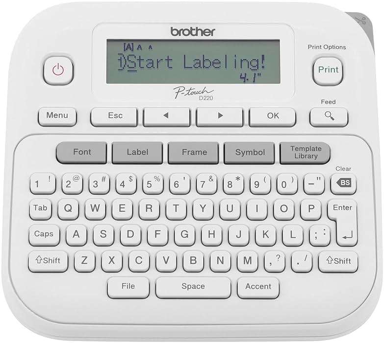 Brother P-Touch PTD220 Home/Office Everyday Label Maker | Prints TZe Label Tapes up to ~1/2 inch White - Image 1